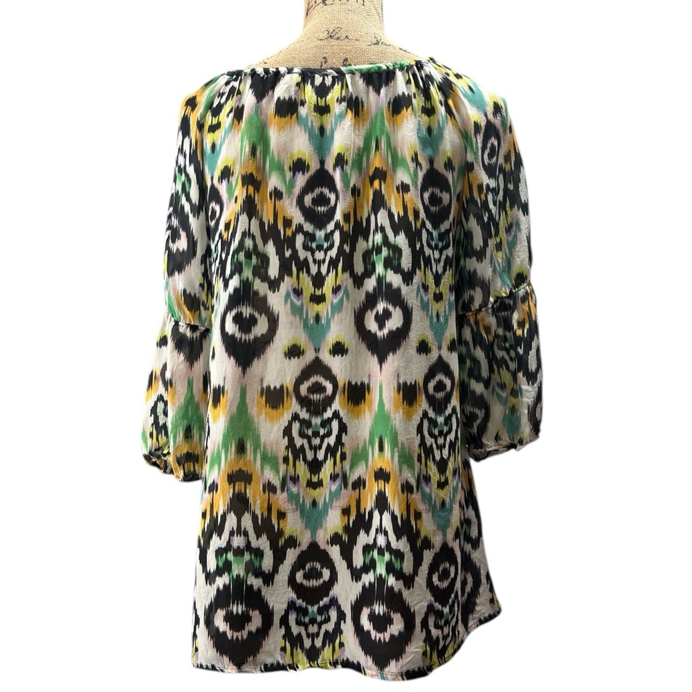 Vanessa Virginia EC blouse from Anthropologie, colorful ikat print. Size small - Picture 5 of 6